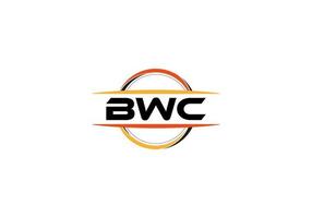 bwc-Buchstaben-Royalty-Mandala-Form-Logo. bwc-Pinselkunst-Logo. bwc-Logo für ein Unternehmen, ein Geschäft und eine kommerzielle Nutzung. vektor