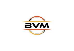 bvm-Buchstaben-Lizenzgebühren-Mandala-Form-Logo. bvm-Bürstenkunst-Logo. bvm-Logo für ein Unternehmen, ein Geschäft und eine kommerzielle Nutzung. vektor