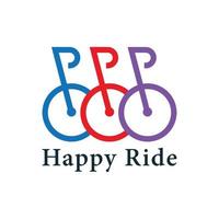 Happy Ride einfacher Logo-Vektor vektor