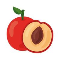 gesundes Lebensmittelikone der frischen Pfirsichfrucht vektor