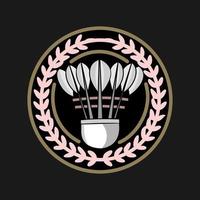 Badminton-Logo-Design-Vektor. Ikone der Badminton-Meisterschaft vektor