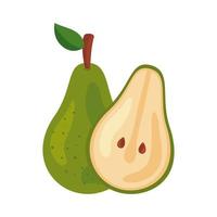 päron färsk frukt hälsosam mat ikon vektor