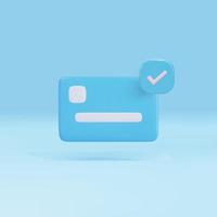 3D-Kreditkarte für Online-Zahlung, Online-Mobile-Banking und Zahlungsverkehr auf blauem Hintergrund. Vektor-Illustration. vektor