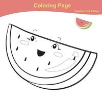 frukt färg kalkylblad sida. färg söt frukt kalkylblad sida. pedagogisk tryckbar färg arbetsblad. vektor illustration i tecknad serie stil.