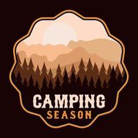 äventyr camping märka vektor illustration retro årgång bricka klistermärke och t-shirt design