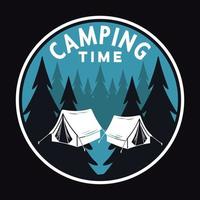 Abenteuer-Camping-Label-Vektor-Illustration Retro-Vintage-Abzeichen-Aufkleber und T-Shirt-Design vektor