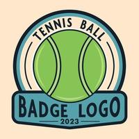tennis boll sporter spelare märka vektor illustration retro årgång bricka klistermärke och t-shirt design