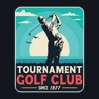 golf märka vektor illustration retro årgång bricka klistermärke och t-shirt design