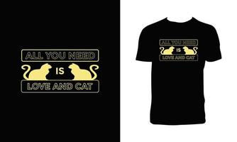 Katzen-Typografie-Vektor-T-Shirt-Design vektor