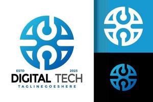 digital teknologi logotyp logotyper design element stock vektor illustration mall