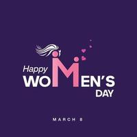 lila Farbe Happy Women's Day Social Media Banner Designvorlage vektor