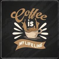 Kaffee-T-Shirt-Design vektor