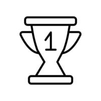 einfacher Vektor-Icon-Cup, Siegespokal, erster Platz, Auszeichnung, Doodle und Skizze vektor