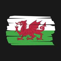 Wales-Flagge-Pinsel vektor