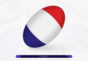 Rugbyball mit der Flagge von Frankreich darauf. Ausrüstung für Rugby-Team von Frankreich. vektor