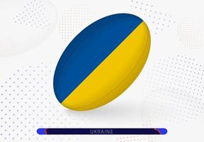 Rugbyball mit der Flagge der Ukraine darauf. Ausrüstung für das Rugby-Team der Ukraine. vektor