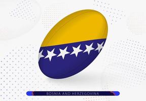 rugby boll med de flagga av bosnien och herzegovina på Det. Utrustning för rugby team av bosnien och hercegovina. vektor