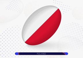 Rugbyball mit der polnischen Flagge darauf. ausrüstung für das rugby-team von polen. vektor