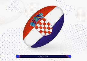 rugby boll med de flagga av kroatien på Det. Utrustning för rugby team av kroatien. vektor