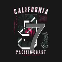 kalifornien pazifikküste grafik t shrt druck typografie vektor