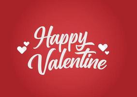Lycklig valentine skrivning och kärlek ikon med röd bakgrund gradering vektor
