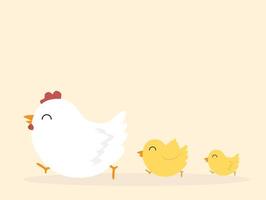 kyckling familj tecknad vektor