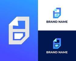 Logo-Design mit gefalteten Papierbuchstaben b vektor