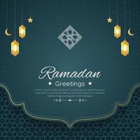 ramadan kareem blauer luxuriöser islamischer bogenhintergrund mit dekorativen verzierungen vektor
