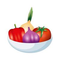 tomatpepparlök och vitlök grönsaksvektordesign vektor