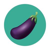 isolerad aubergine vegetabilisk vektor design