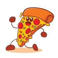 Cartoon-Pizza-Run-Design vektor