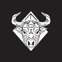 vektor buffel huvud logotyp vektor hand tillverkad illustration