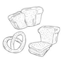 hand dragen dekorativ bröd bageri . vektor illustration.