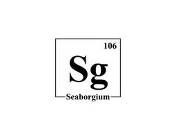 Seaborgium-Symbolvektor. 106 sg Seaborgium vektor