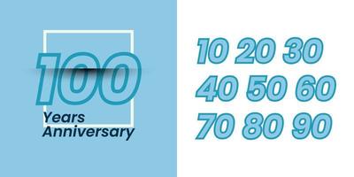 set10 till 100 år årsdag märka illustration mall design vektor