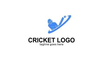 Cricket-Sportspieler-Logo-Template-Design vektor