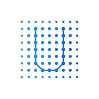 anfängliches quadratisches u-punkt-logo vektor