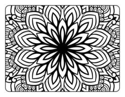Erwachsenen-Mandala-Malseite zum Entspannen, Malseite für Erwachsene, Malbuchseite mit floralem Mandala-Muster Kunst vektor