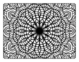 Mandala-Blumen-Malseite für Malbuch für Erwachsene, Schwarz-Weiß-Mandala-Malseite, handgezeichnete, umrissene Doodle-Strichzeichnungen für Malseiten-Interieur für Erwachsene vektor