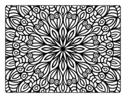 Mandala-Blumen-Malseite für Malbuch für Erwachsene, Schwarz-Weiß-Mandala-Malseite, handgezeichnete, umrissene Doodle-Strichzeichnungen für Malseiten-Interieur für Erwachsene vektor