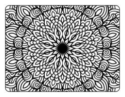 Mandala-Blumen-Malseite für Malbuch für Erwachsene, Schwarz-Weiß-Mandala-Malseite, handgezeichnete, umrissene Doodle-Strichzeichnungen für Malseiten-Interieur für Erwachsene vektor