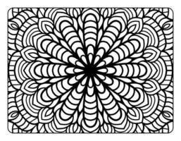 mandala blommig färg sida för vuxen färg bok, svart och vit mandala färg sida, hand dragen skisse klotter linje konst för vuxen färg sida interiör vektor