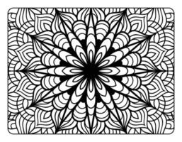 Mandala-Blumen-Malseite für Malbuch für Erwachsene, Schwarz-Weiß-Mandala-Malseite, handgezeichnete, umrissene Doodle-Strichzeichnungen für Malseiten-Interieur für Erwachsene vektor