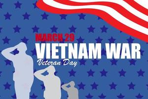 nationell vietnam krig veteraner dag. berömd i Mars 29 th i usa. bakgrund, affisch, hälsning kort, baner design vektor