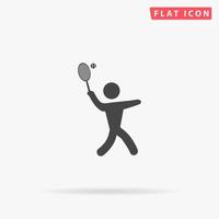 Tennisspieler, Silhouette. einfaches flaches schwarzes Symbol mit Schatten auf weißem Hintergrund. Vektor-Illustration-Piktogramm vektor