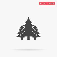 Baum, Weihnachtstanne. einfaches flaches schwarzes Symbol mit Schatten auf weißem Hintergrund. Vektor-Illustration-Piktogramm vektor