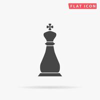 schack kung. enkel platt svart symbol med skugga på vit bakgrund. vektor illustration piktogram