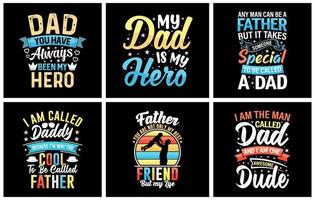 Vater und Papa T-Shirt Design Bundle, Papa T-Shirt Design Set, Typografie Papa Papa Vatertag T-Shirt Design, glücklicher Vatertag T-Shirt, Papa T-Shirt vektor