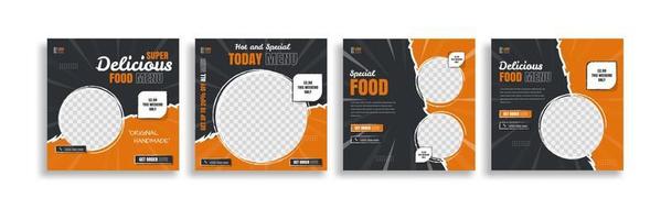 Design für Lebensmittel-Social-Creative-Media-Post-Bannervorlagen. Food Post für die Werbung für Ihr Produkt. einfach zu bedienen. vektor