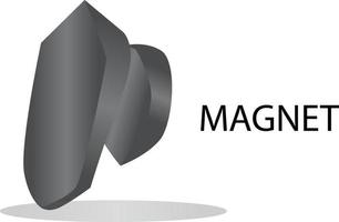 Probe eines Stücks Magnetit-Mineralgestein. Eisenerz isoliert auf weißem Hintergrund vektor